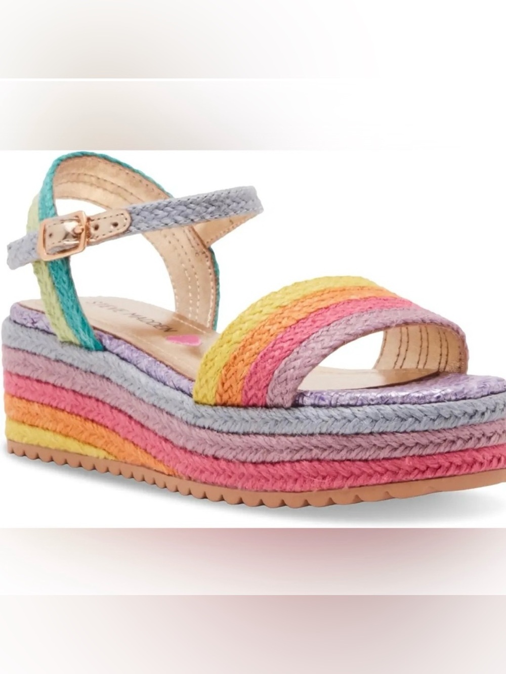 Steve Madden Cleo Sandals Rainbow Platform Wedge